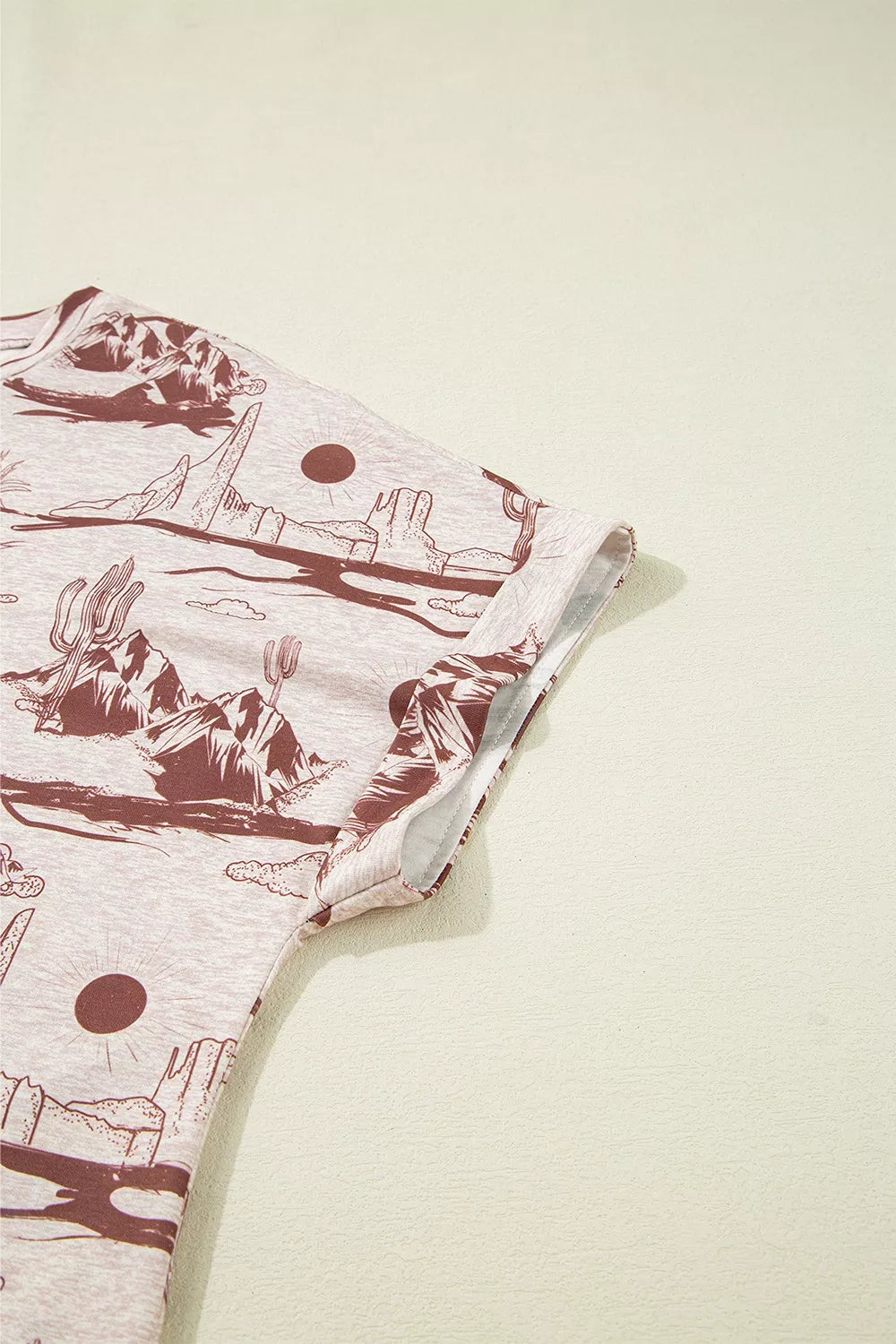 Desert Sand Print Short Sleeve Knit Top