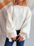 Round Neck Dropped Shoulder Sweater
