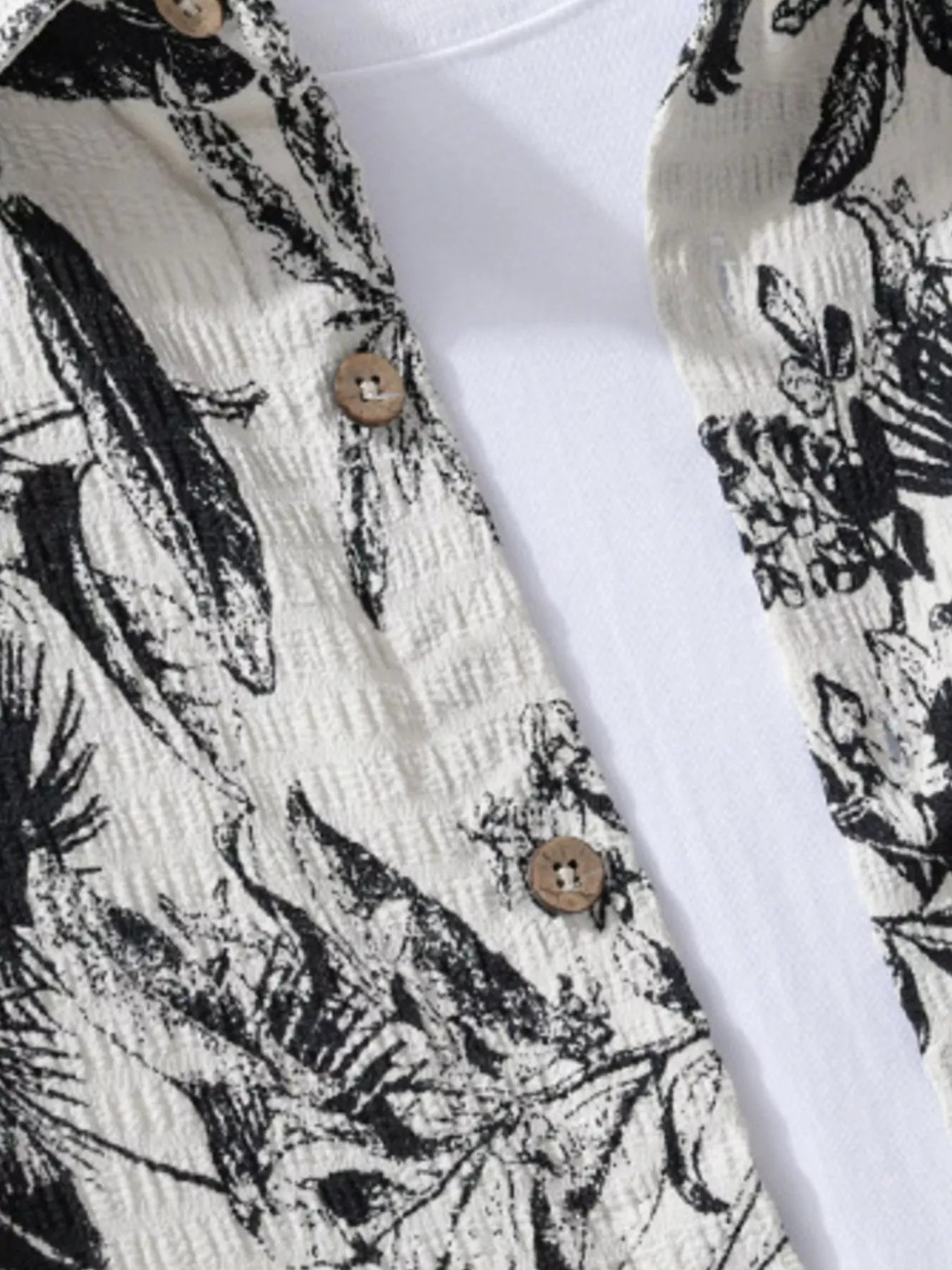 Men's Plus Size Printed Button Up Short Sleeve Shirt