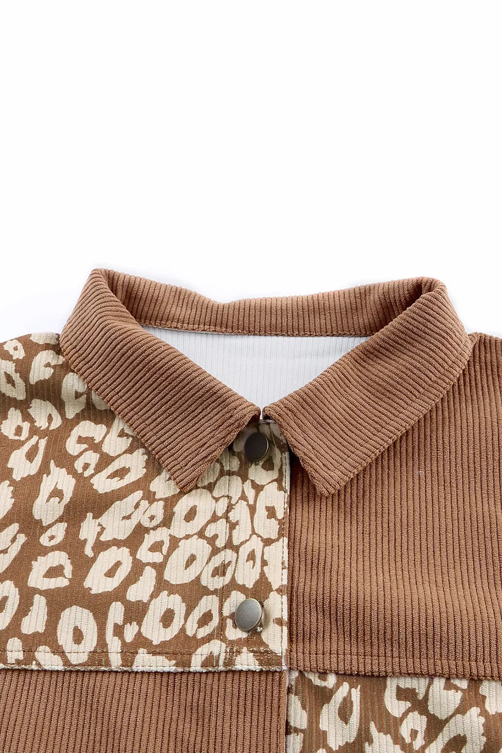 Leopard Button Up Drop Shoulder Jacket