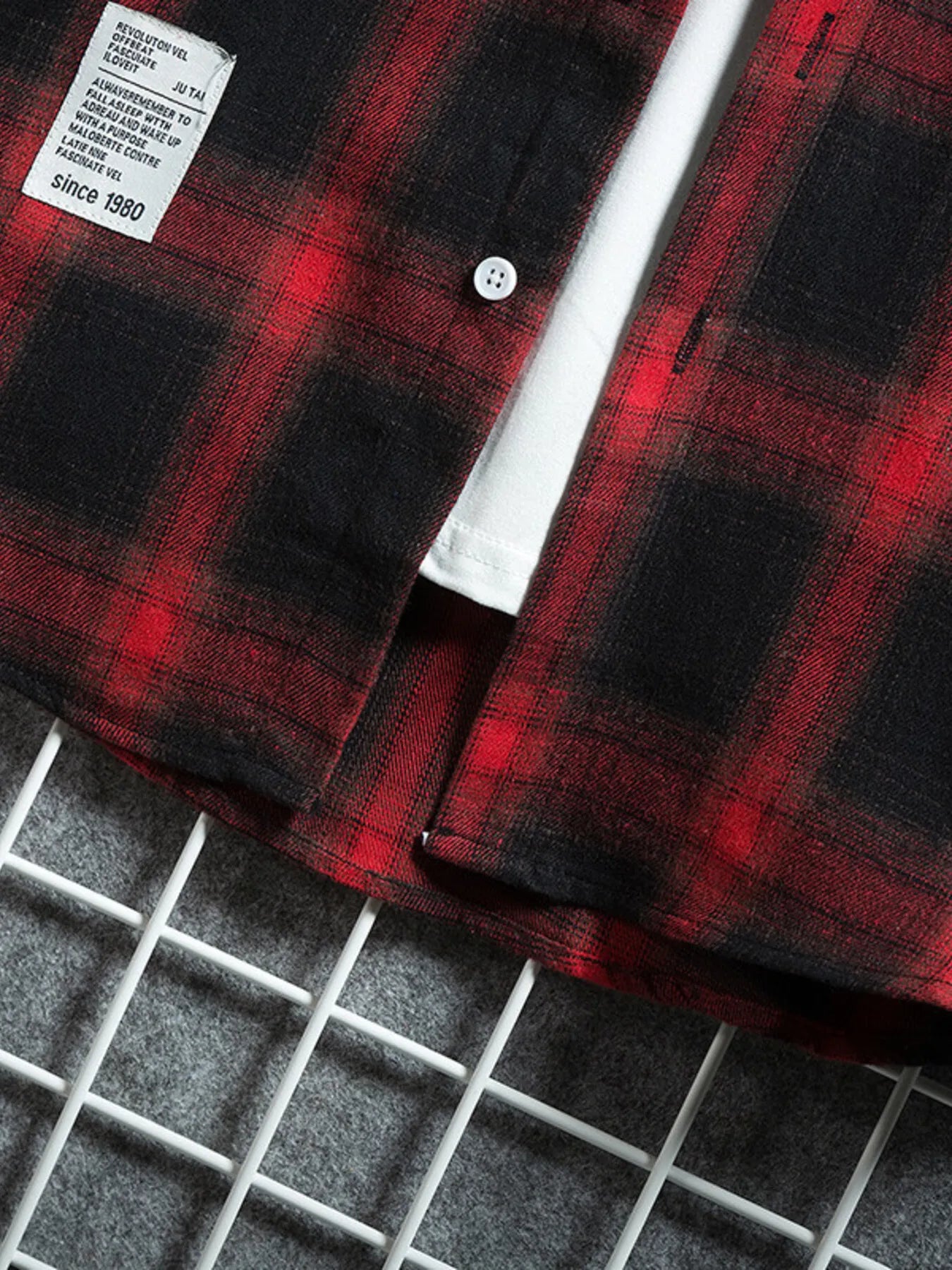 Men's Plus Size Plaid Button Up Short-Sleeve Shirt