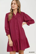 Umgee Smocked Ruffle Detail Tiered Mini Dress