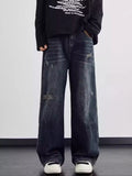 Men's Full Size Distressed Wide Leg Jeans Plus Size
