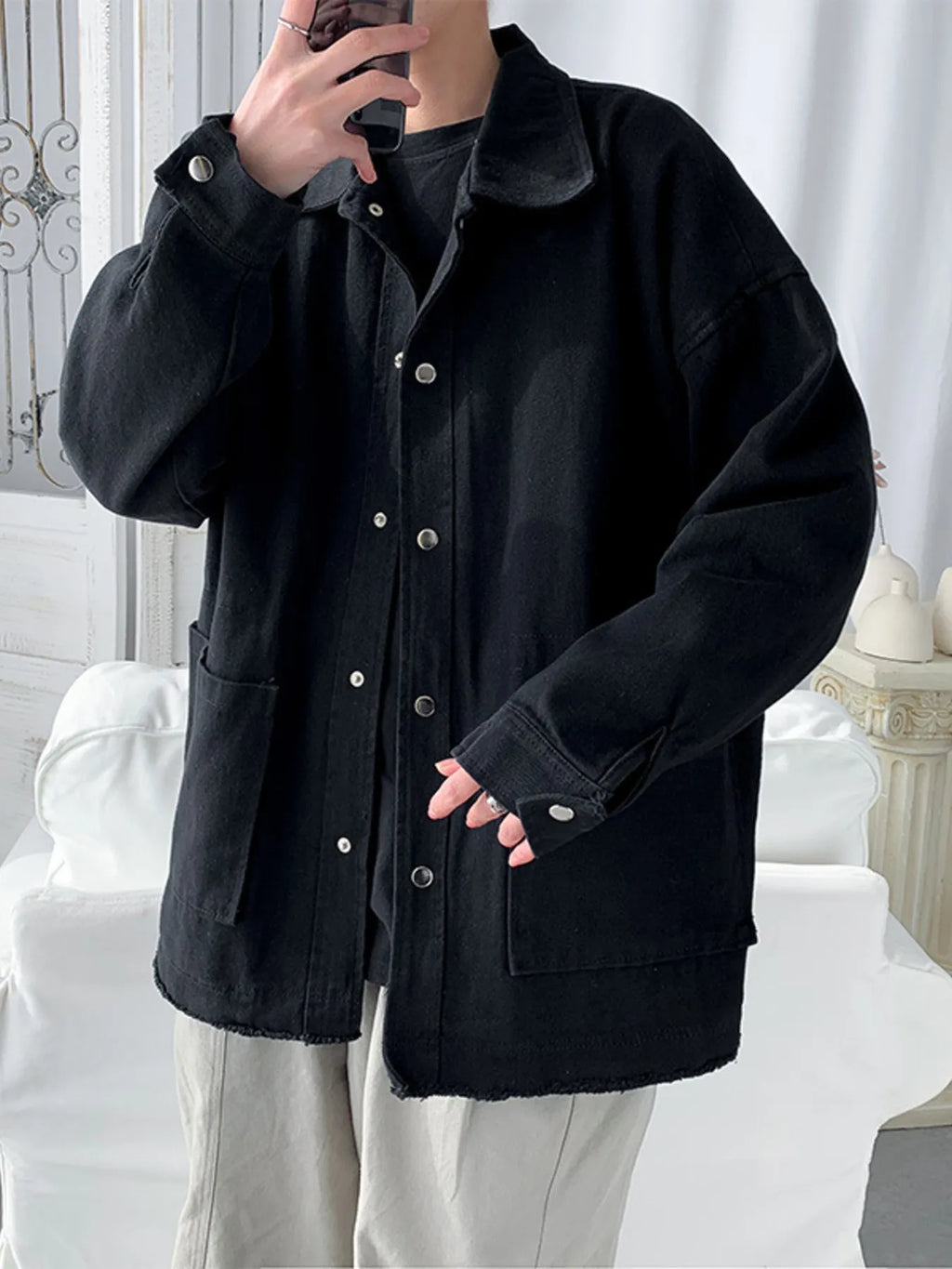 Men's Button Up Long Sleeve Jacket