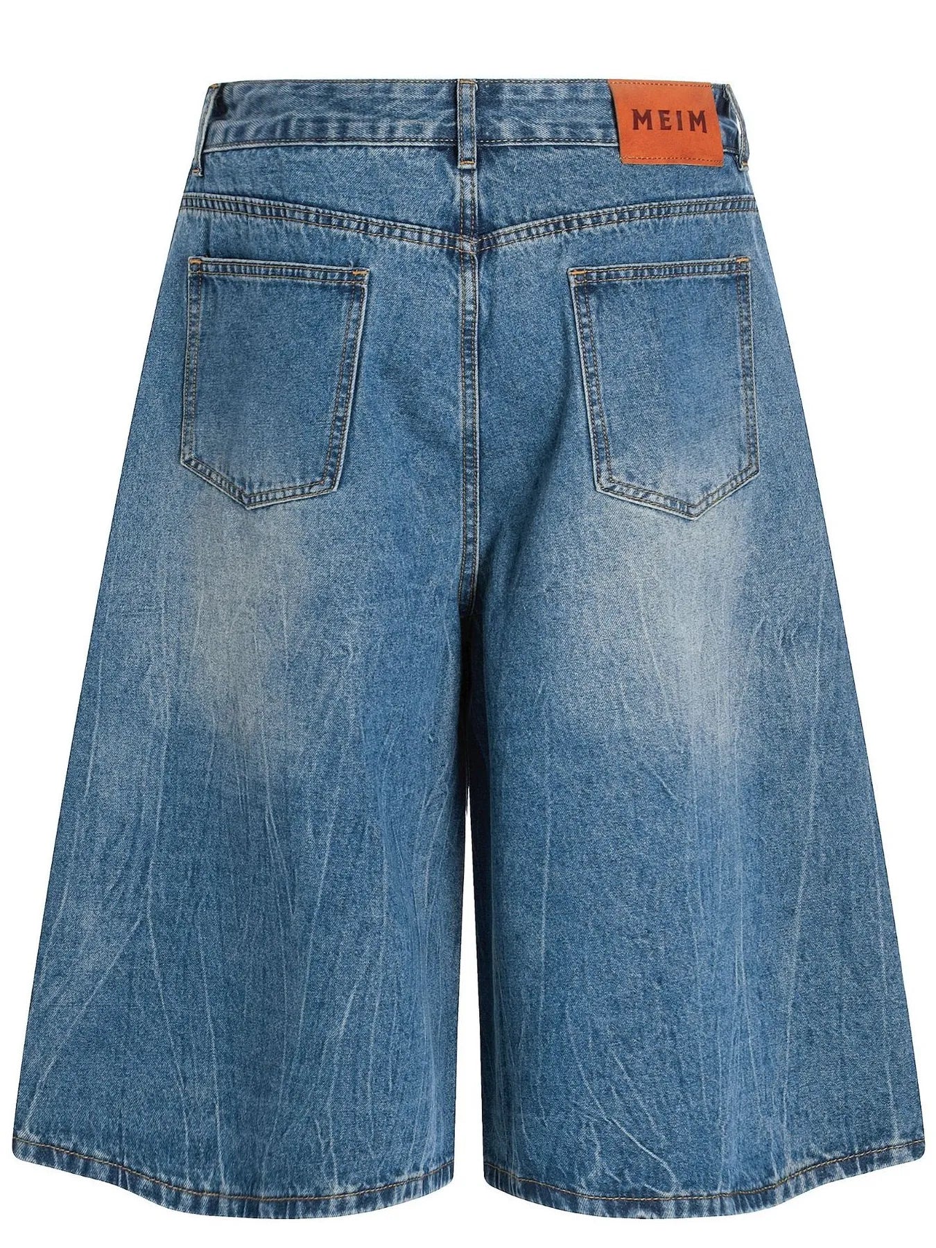 Men's Wide Leg Relaxed Fit Denim Shorts