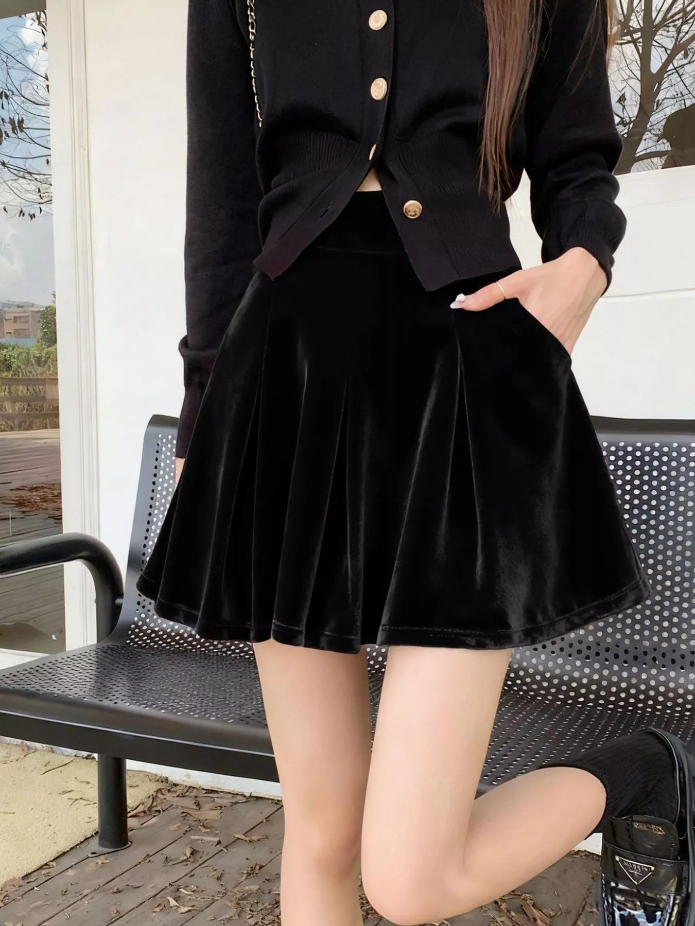 Velvet Mini Skort
