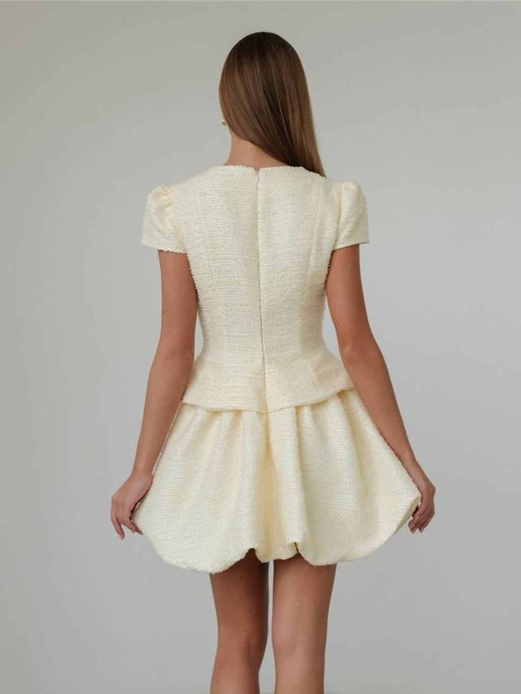 Button Up Short Sleeve Top and Bubble Hem Skirt Set