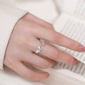 925 Sterling Silver Zircon Butterfly Open Ring