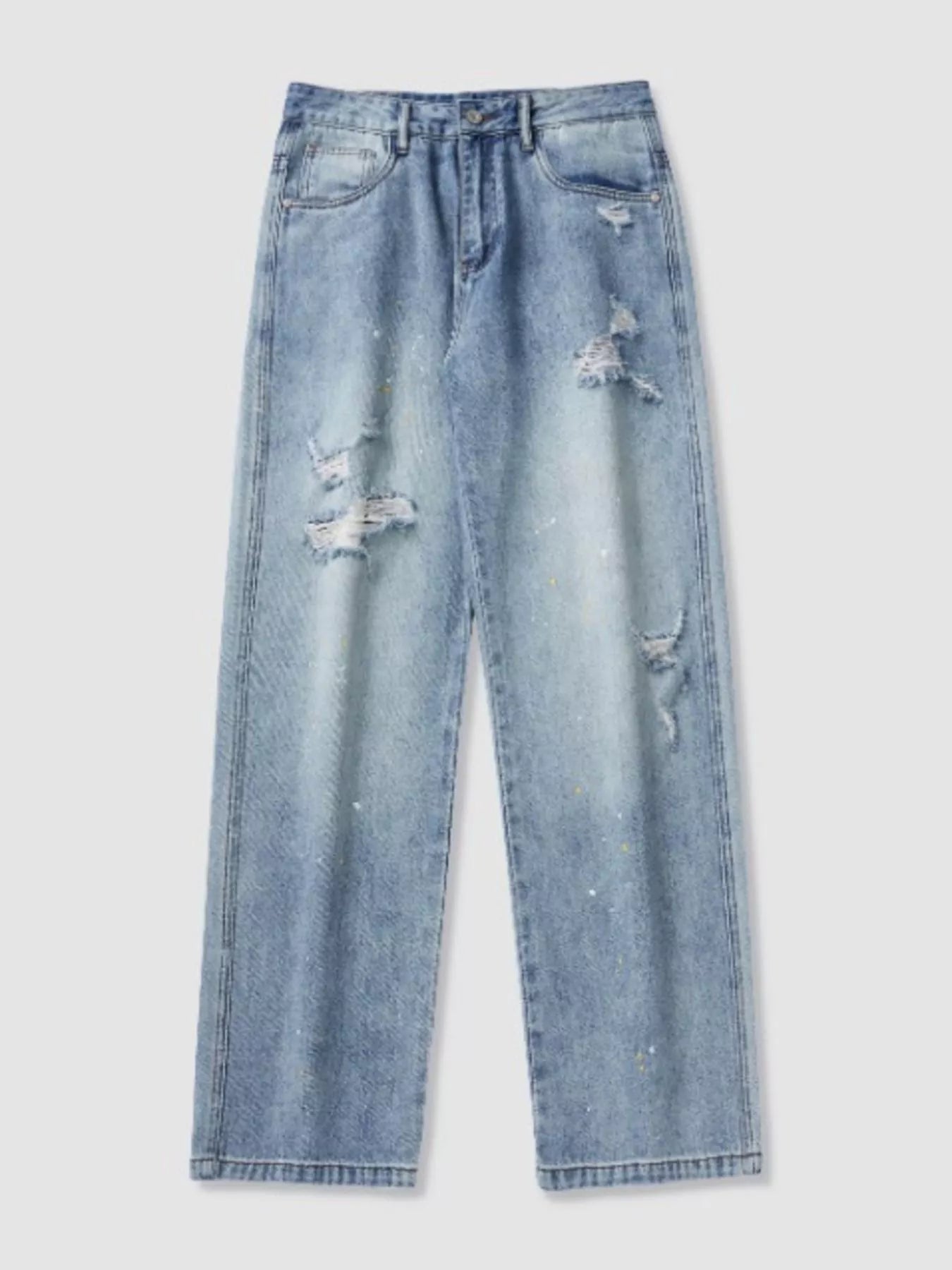 Men's Distressed Wide Leg Jeans