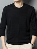 Men's Plus Size Round Neck Long Sleeve Sweater