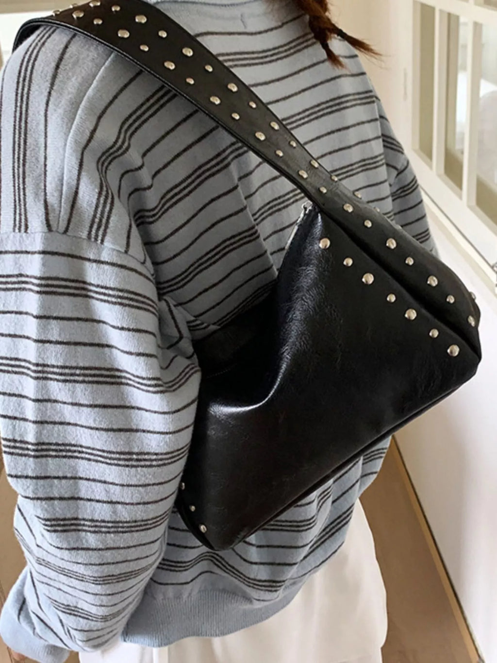 Studded Accent Shoulder Bag