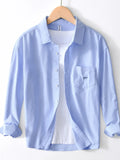 Men's Striped Button Up Long Sleeve Shirt