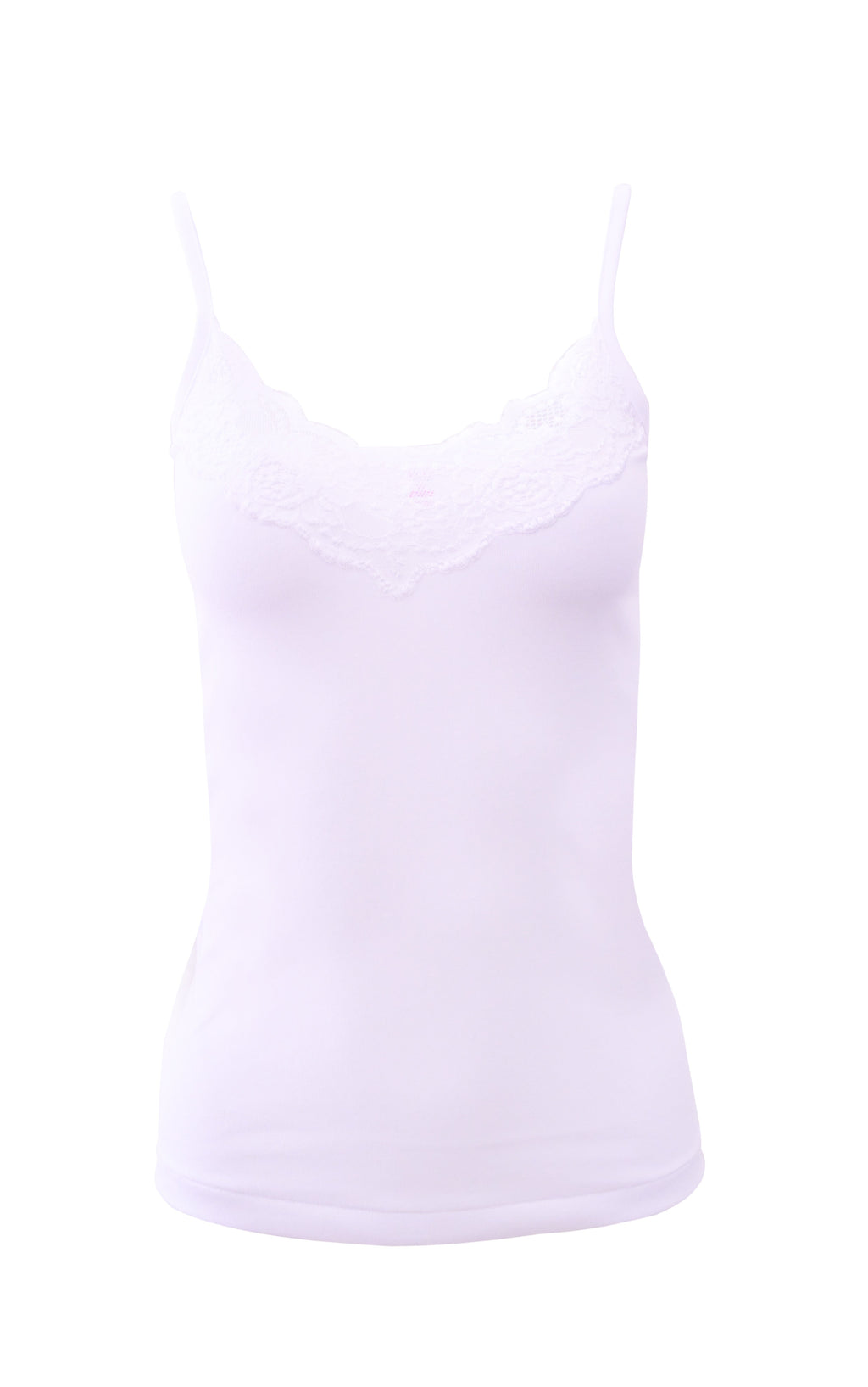 Mare Luxury 100% Mako Cotton Women's Lace-Trimmed Camisole. Proudly Made in Italy (266)