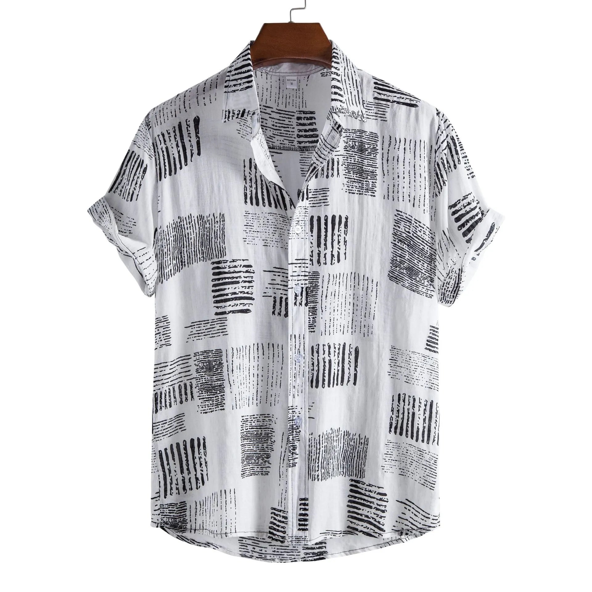 Men's Plus Size Casual Printed Short Sleeve Shirt