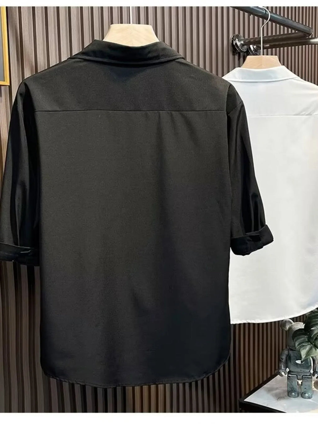 Men's Plus Size Knit Panel Short Sleeve Shirt