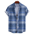 Men's Plus Size Geometric Print Short Sleeve Shirt