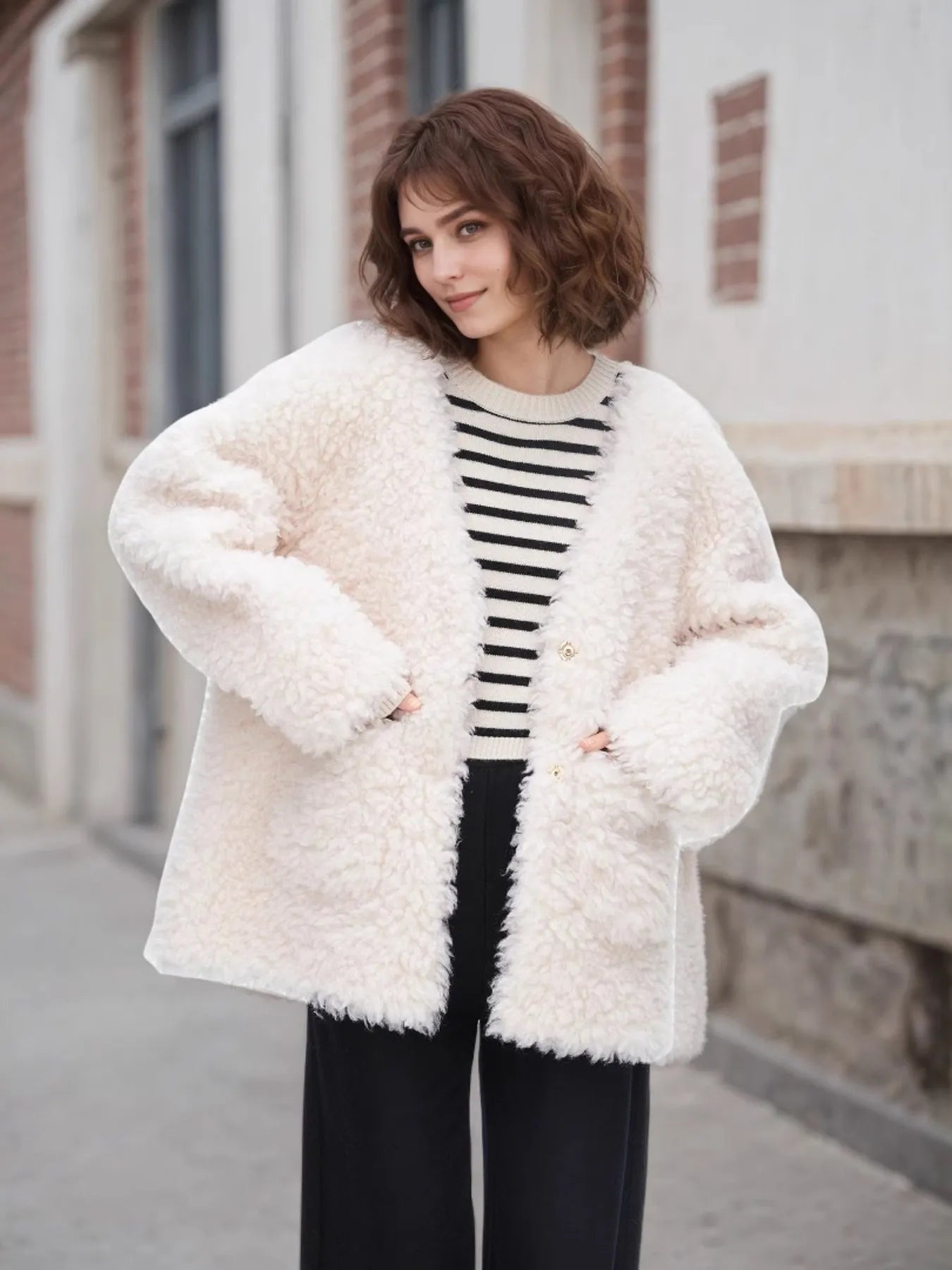 Fleece Button Up Long Sleeve Outerwear