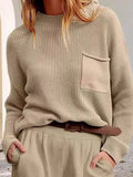 Pocket Detail Dropped Shoulder Sweater