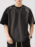 Men's Full Size Color Block Round Neck T-Shirt Plus Size