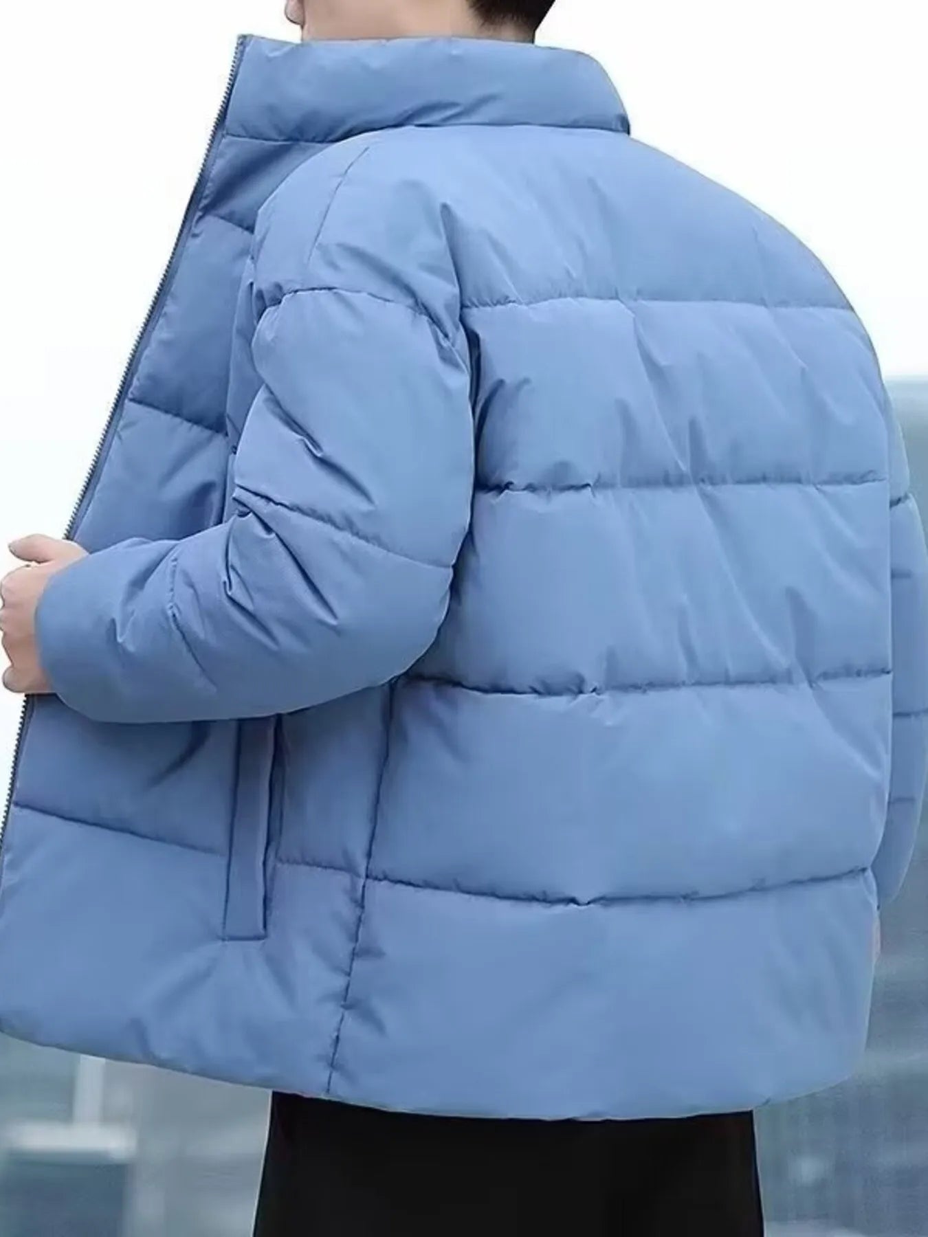 Men's Plus Size Quilted Zip Up Winter Coat