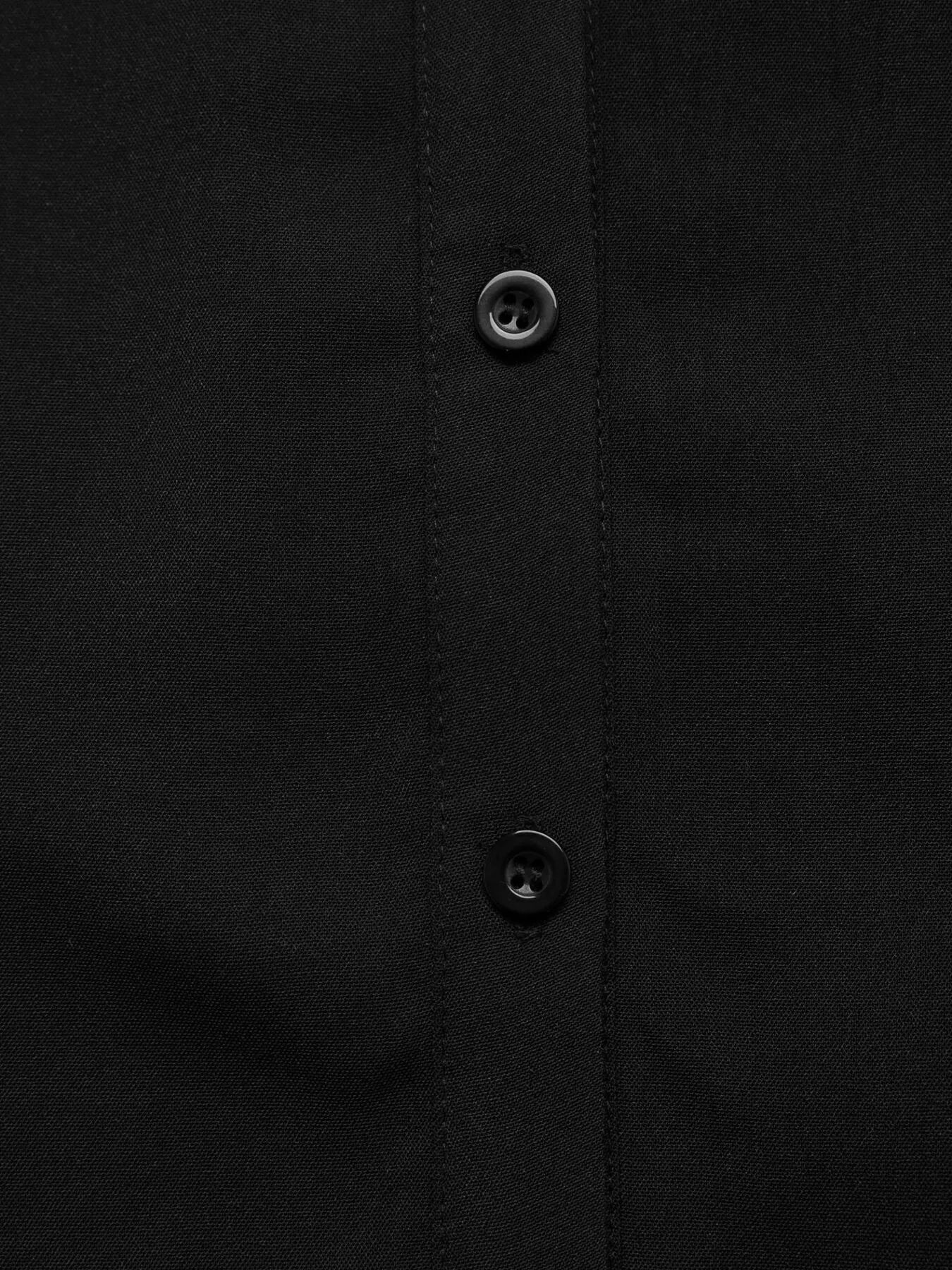 Lace Detail Button-Front Midi Shirt Dress