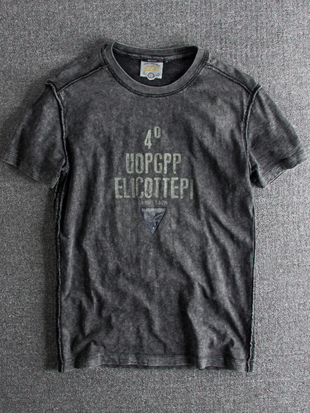 Men's Letter Round Neck Short Sleeve T-Shirt