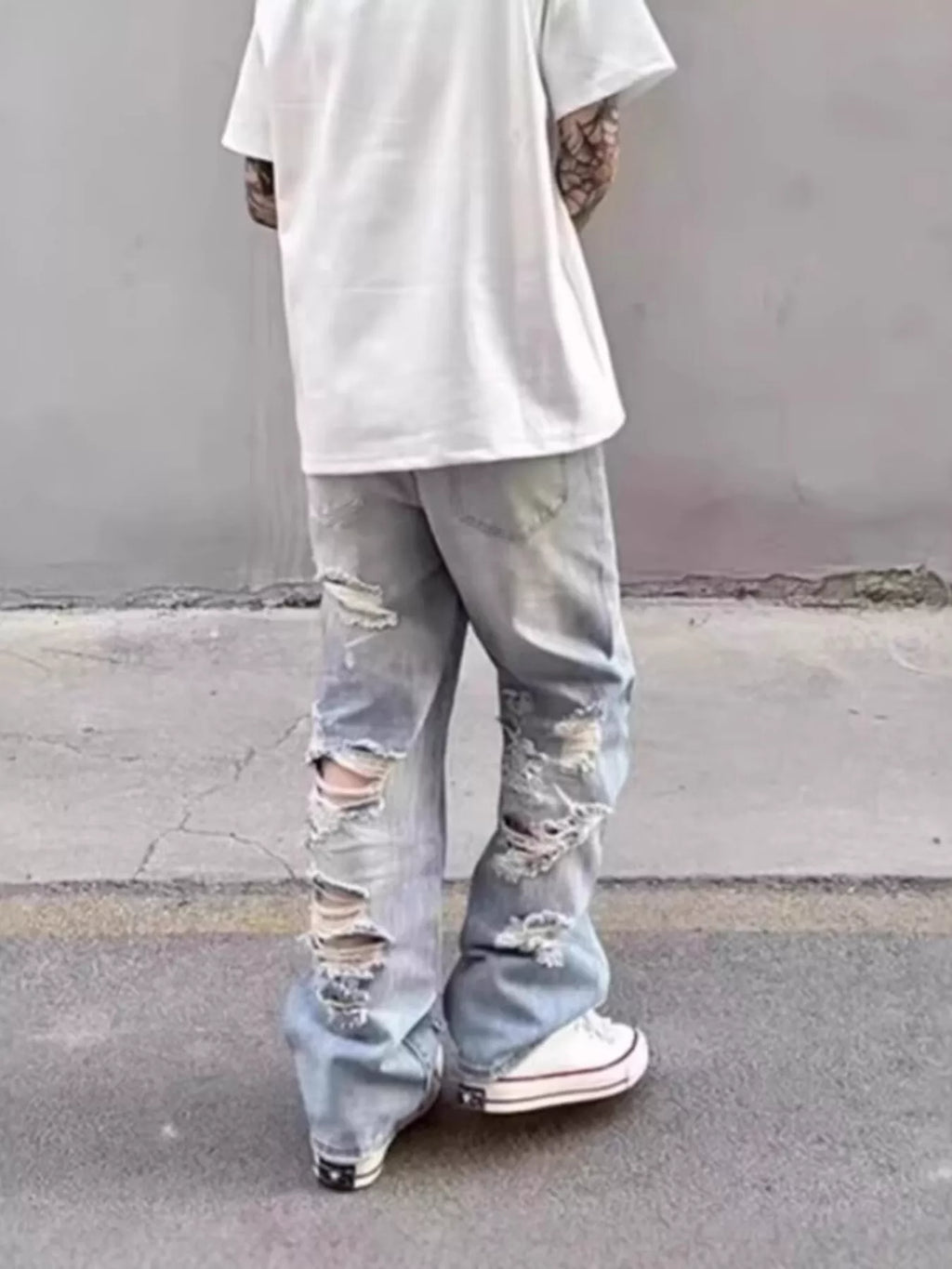 Men's Full Size Washed Wide Leg Jeans Plus Size