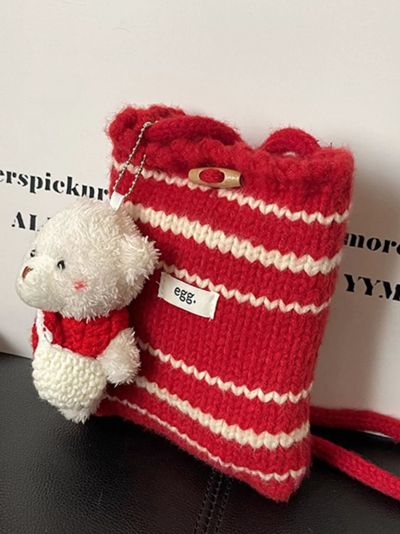 Knitted Striped Crossbody Bag