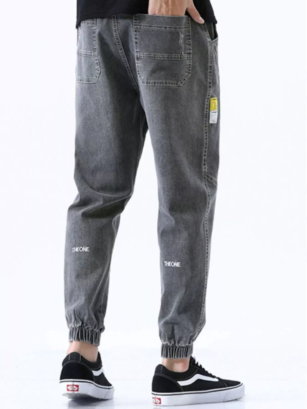 Men's Full Size Drawstring Loose Fit Jeans Plus Size