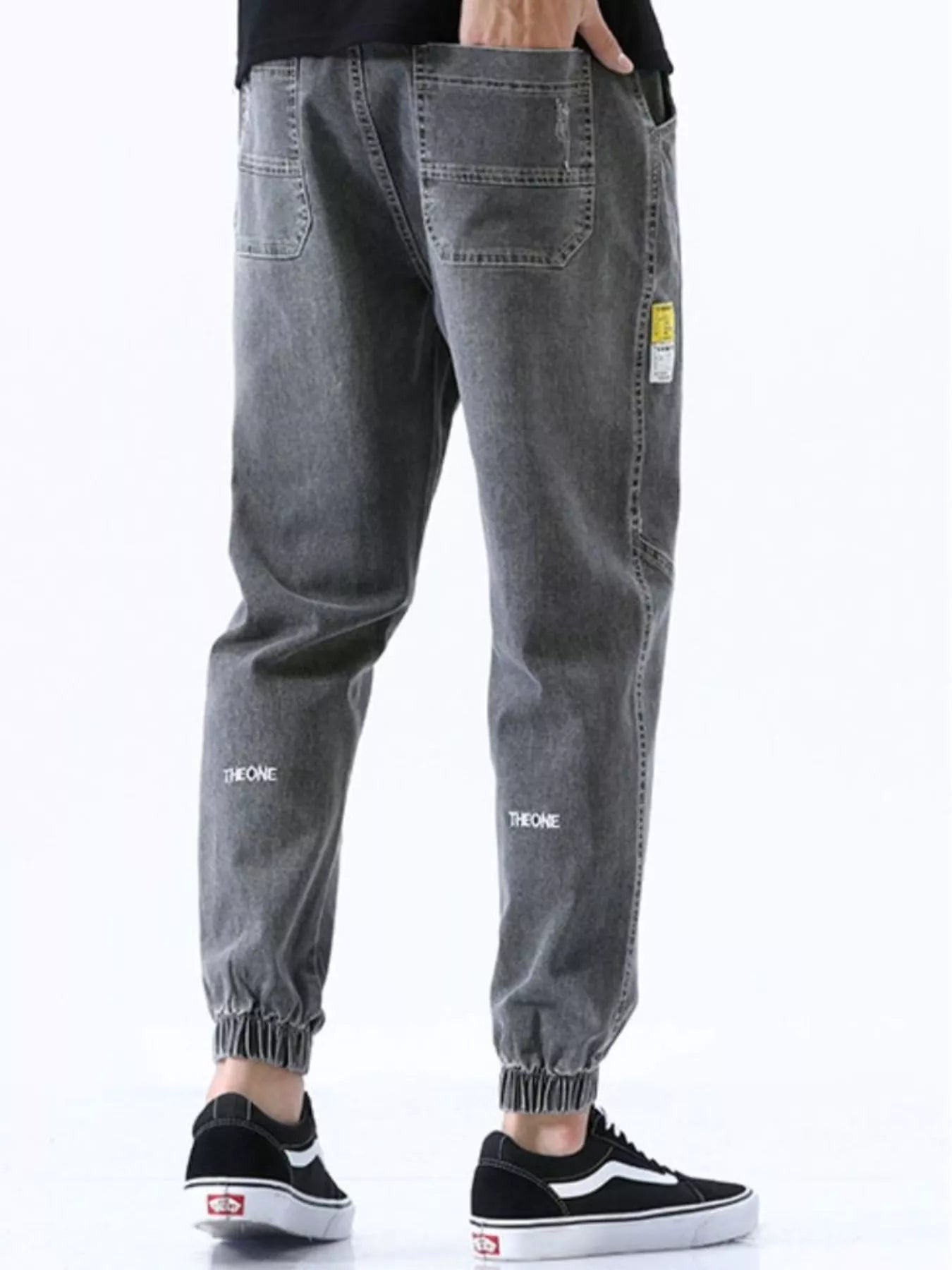 Men's Full Size Drawstring Loose Fit Jeans Plus Size