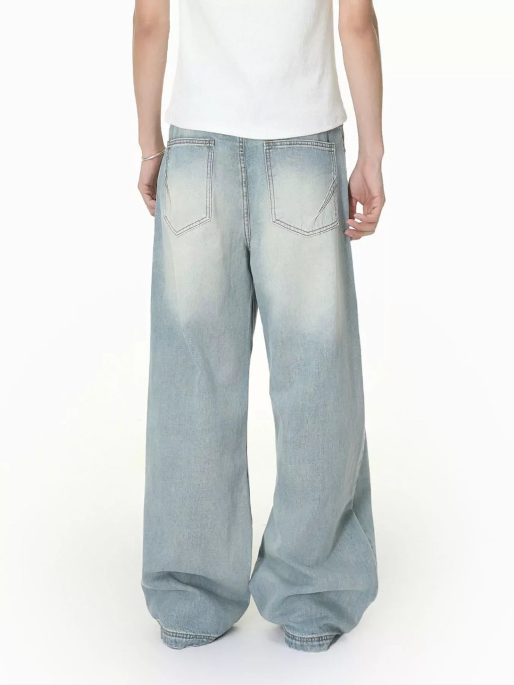 Men's Vintage Wash Wide Leg Jeans