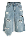 Men's Oversized Distressed Demin Shorts