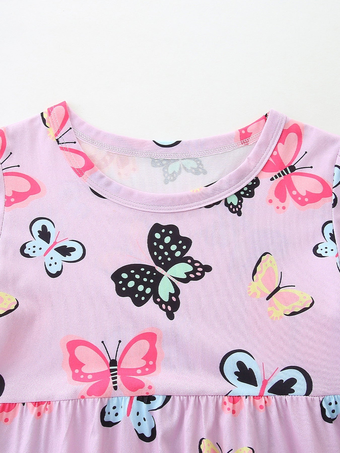 Children's Butterfly Print Casual Dress
