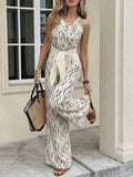 Printed Wide Leg Jumpsuit