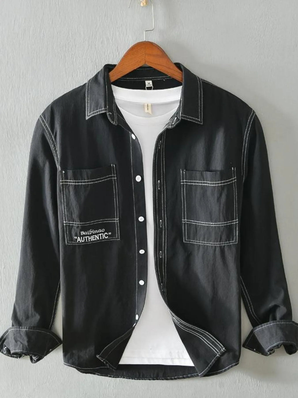 Men's Plus Size Button Up Long Sleeve Shirt