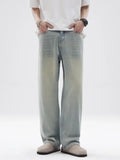 Men's Full Size Vintage Washed Wide Leg Relaxed Fit Jeans Plus Size