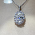 8 Carat Moissanite 925 Sterling Silver Pendant Necklace