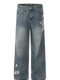 Men's Washed Wide Leg Jeans