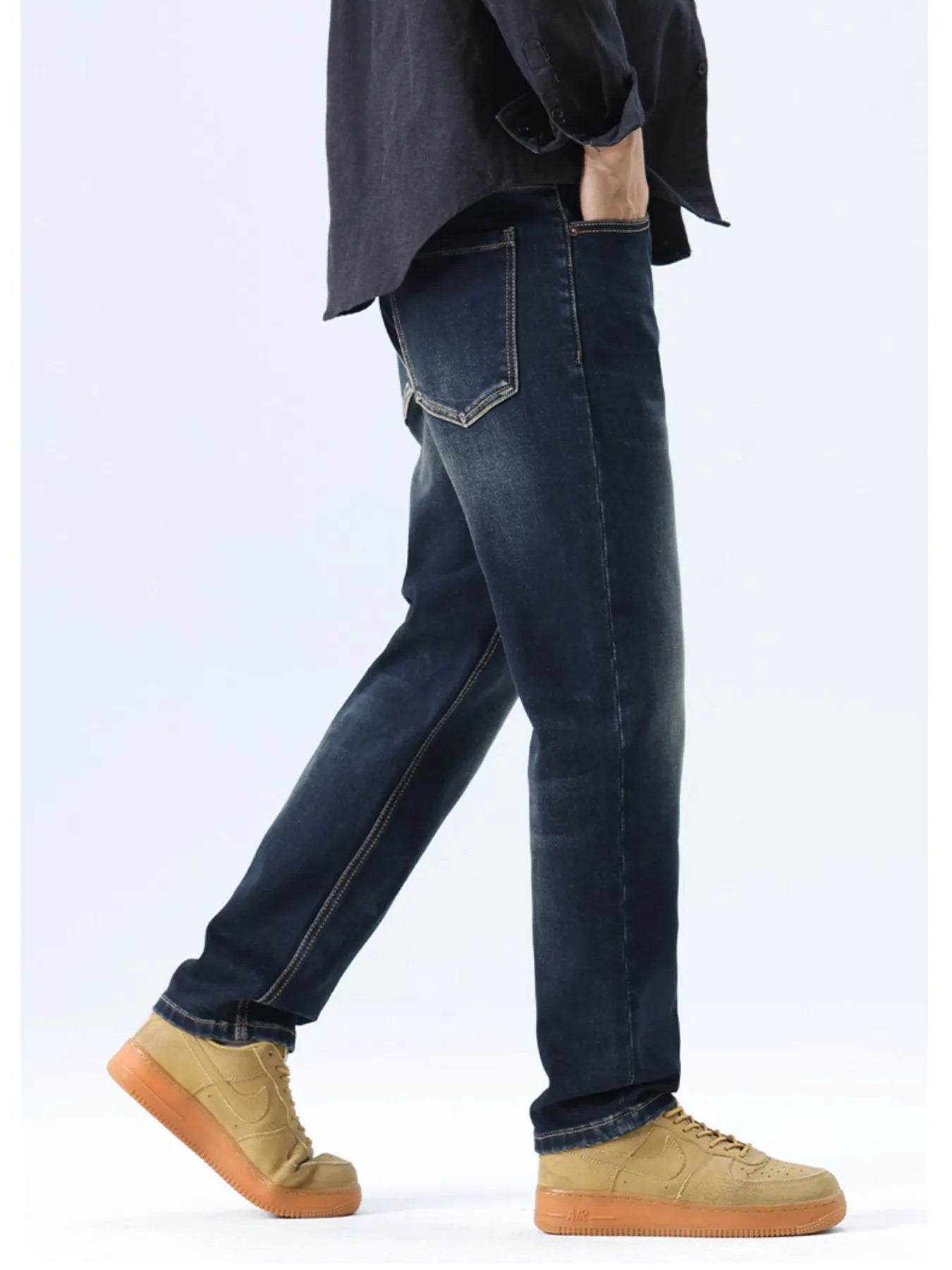 Men's Straight Leg Washed Jeans