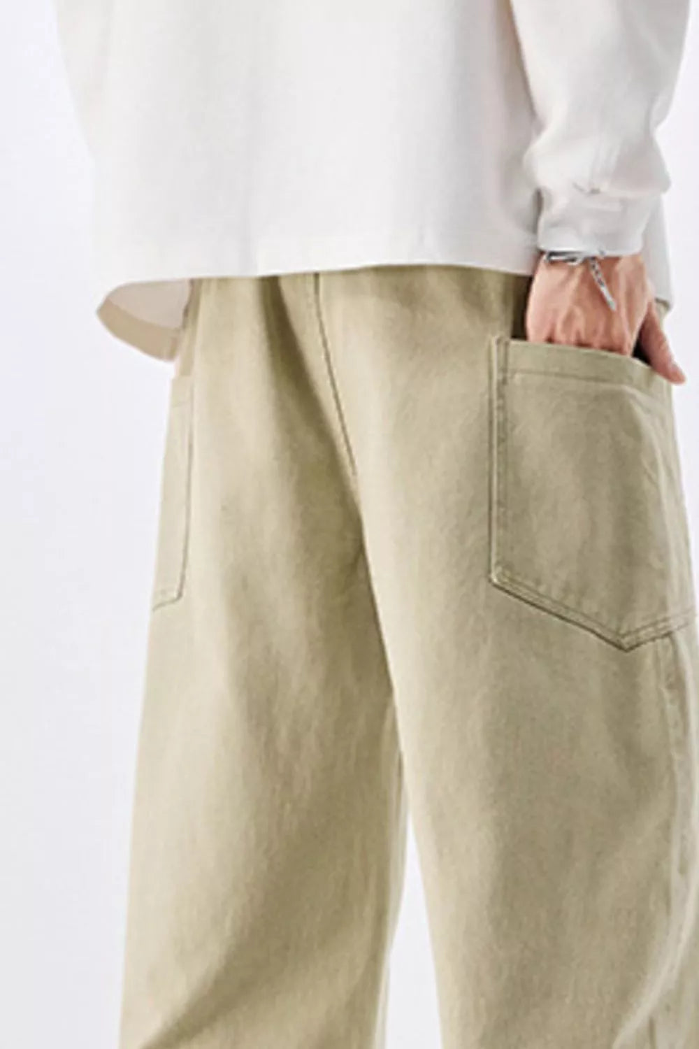 Men's Plus Size Loose Fit Drawstring Waist Jeans