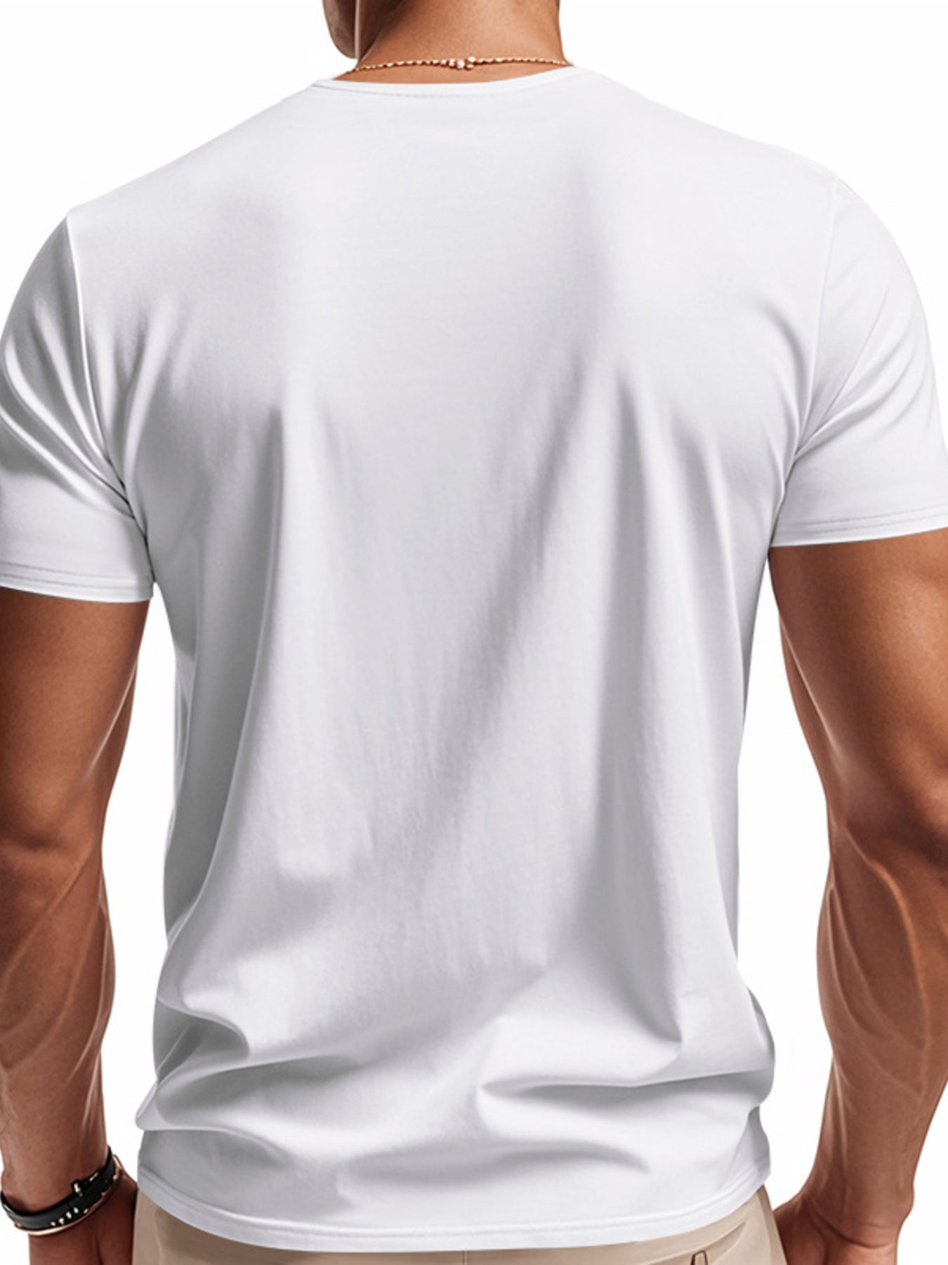 Men's Full Size Casual V-Neck Short Sleeve T-Shirt Plus Size