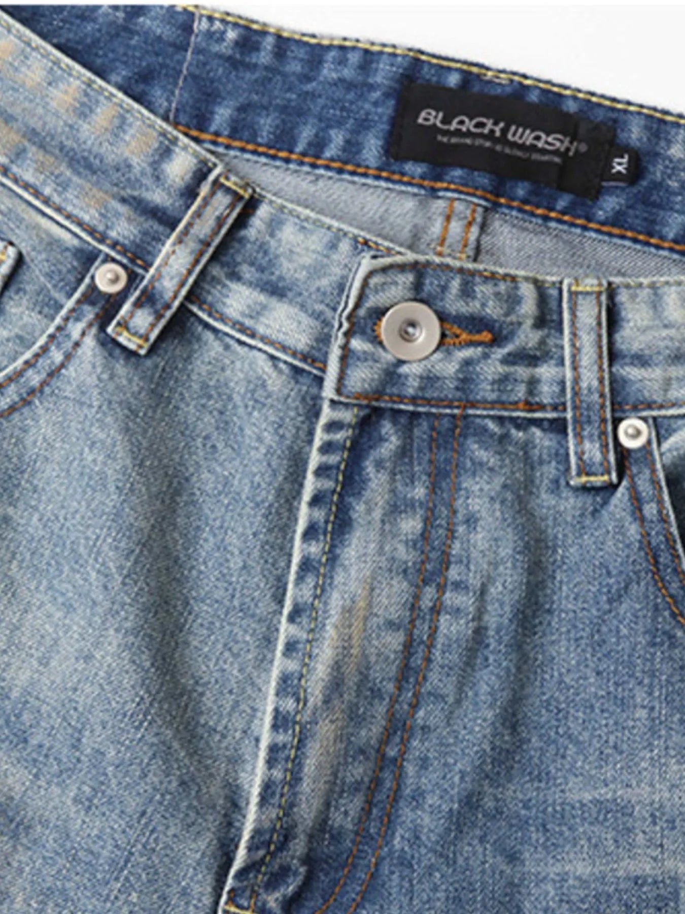 Men's Washed Wide-Leg Baggy Jeans