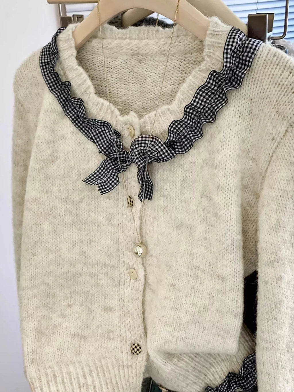 Ruffle Trim Button Up Cardigan