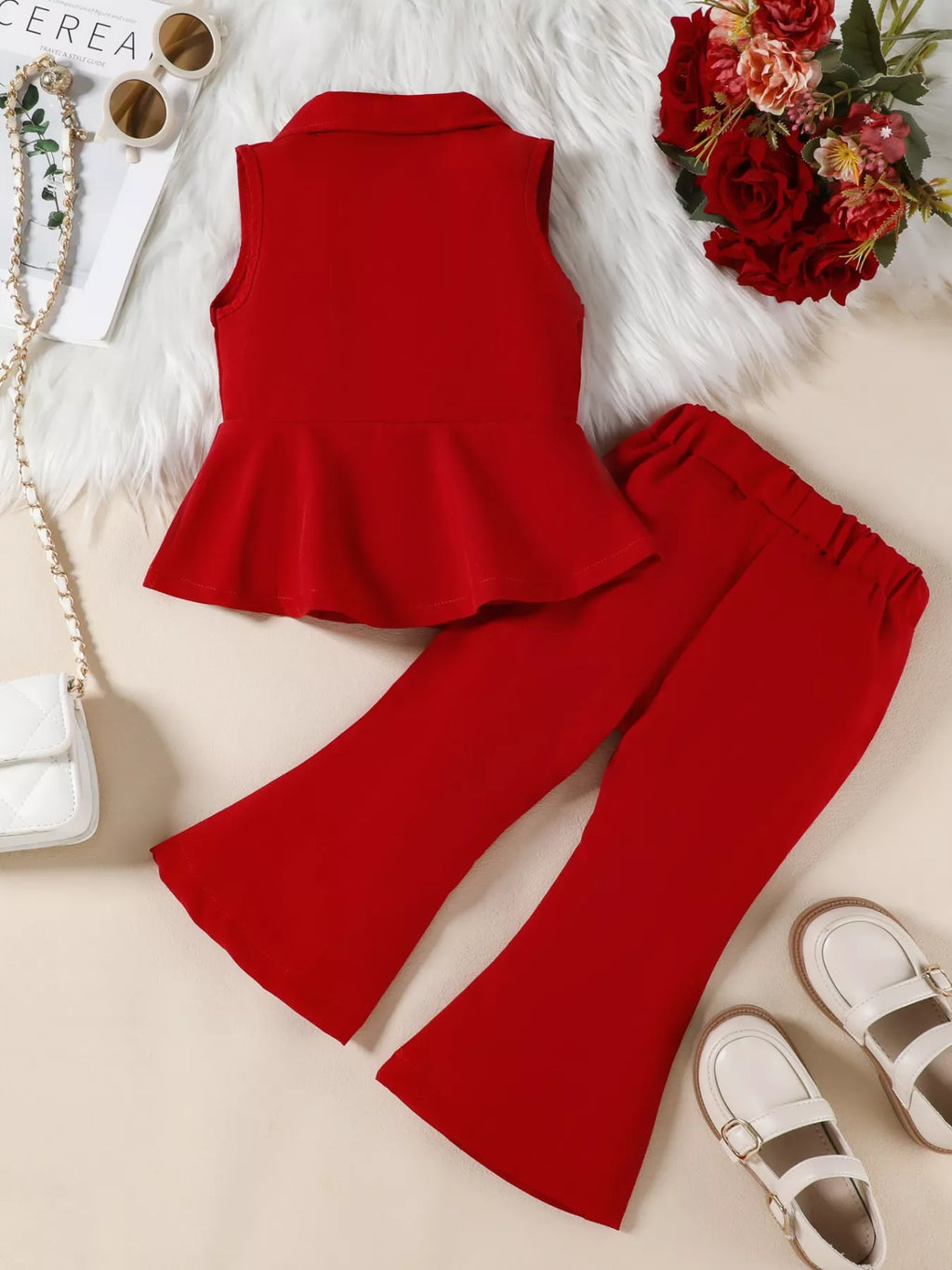 Sleeveless Blazer & Flare Pants Set