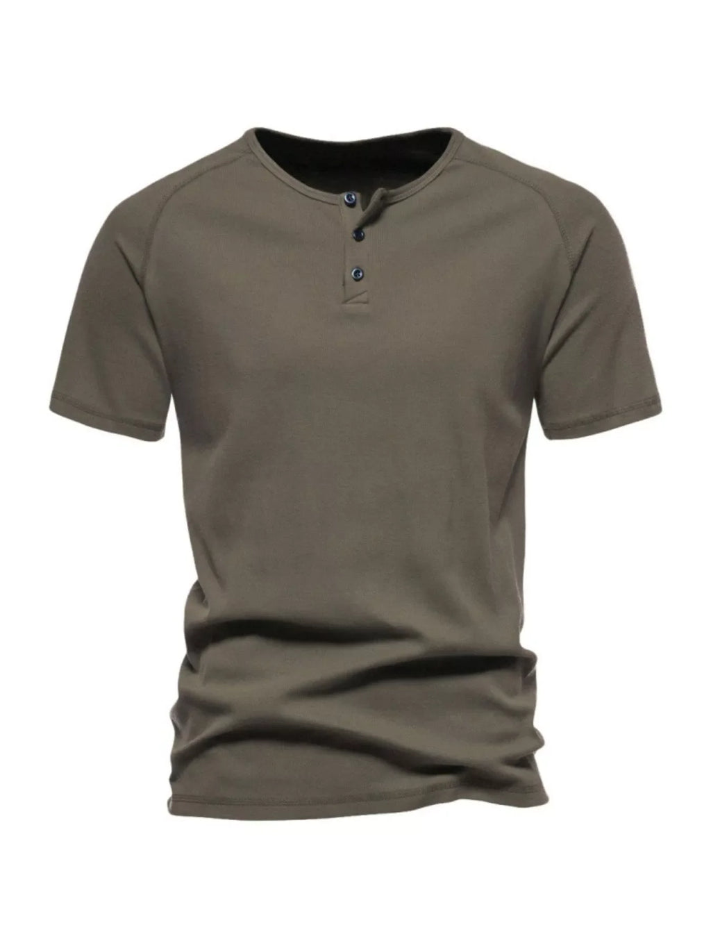 Men's Plus Size Button Detail Casual Henley T-Shirt