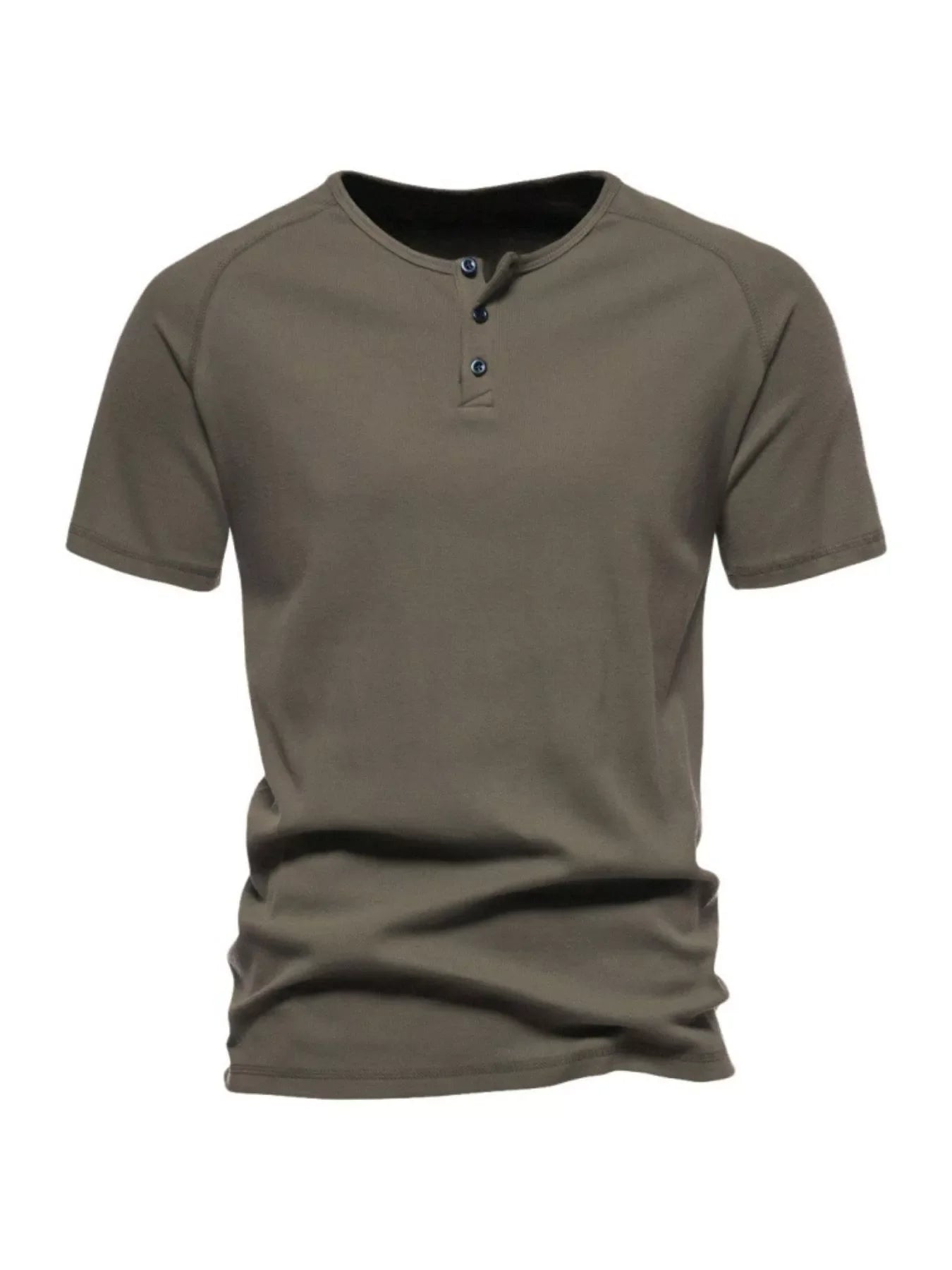 Men's Plus Size Button Detail Casual Henley T-Shirt