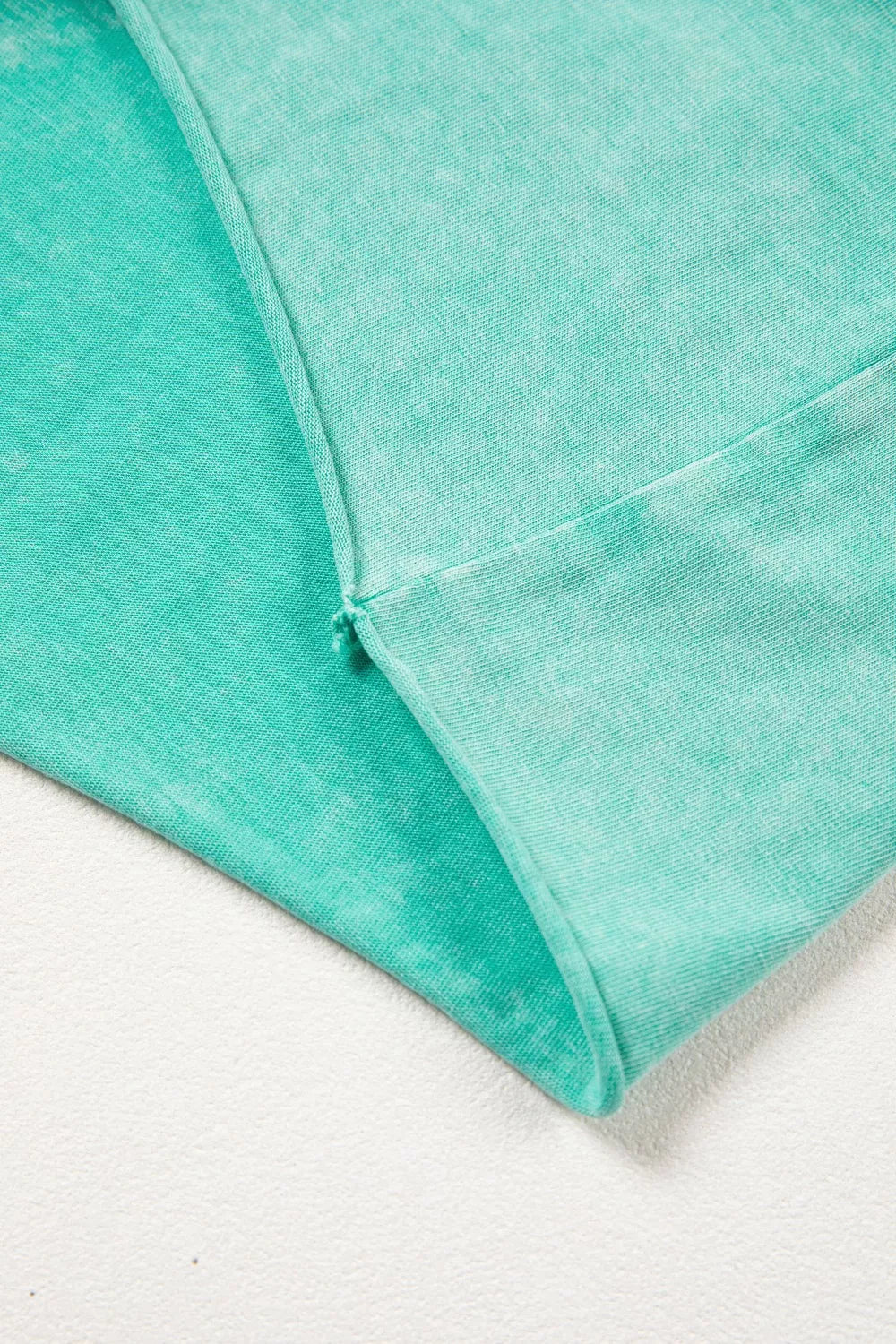 Mineral Washed Drawstring Elastic Waist Raw Cut Shorts