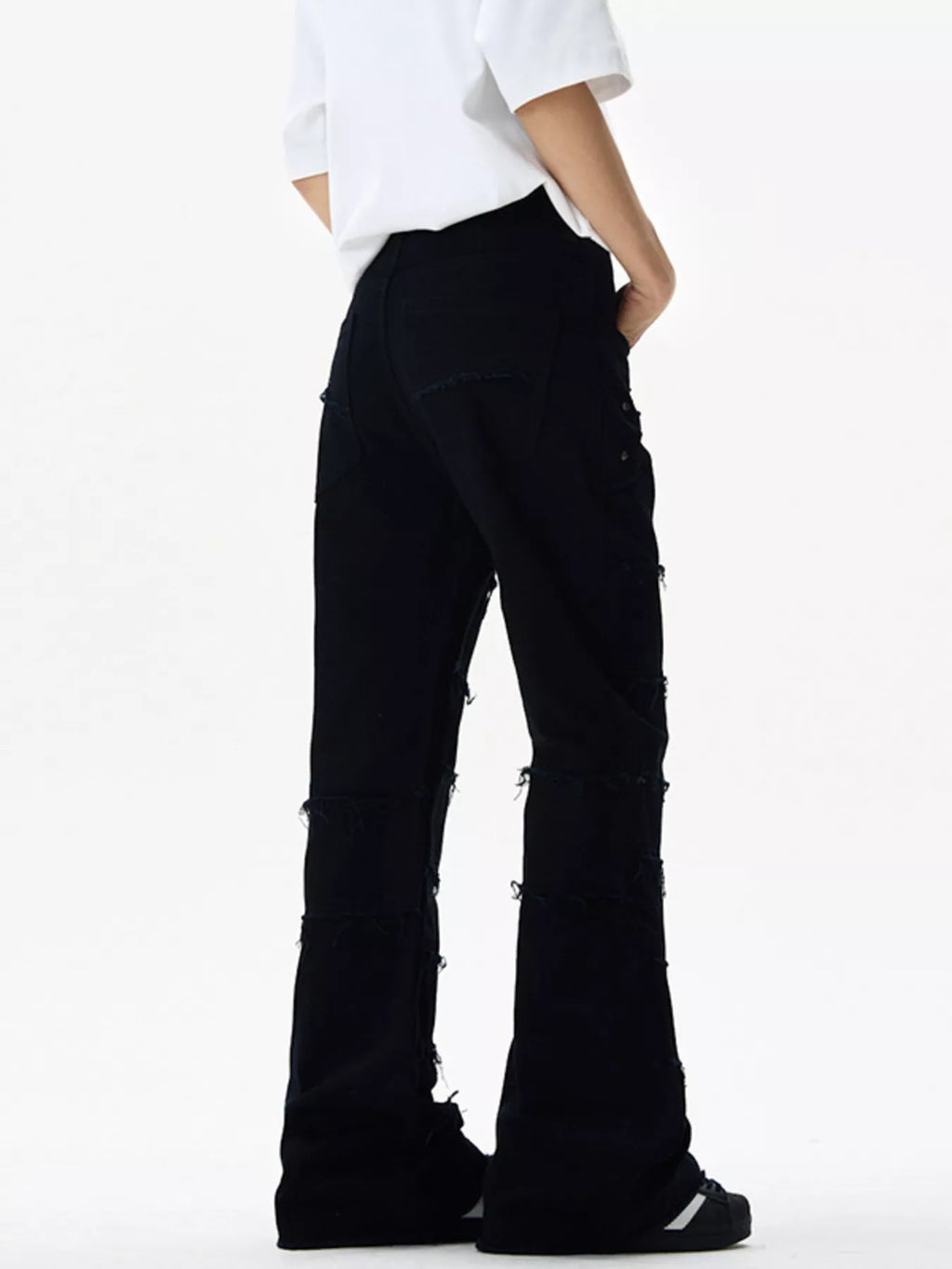 Men's Frayed Hem Flare Jeans