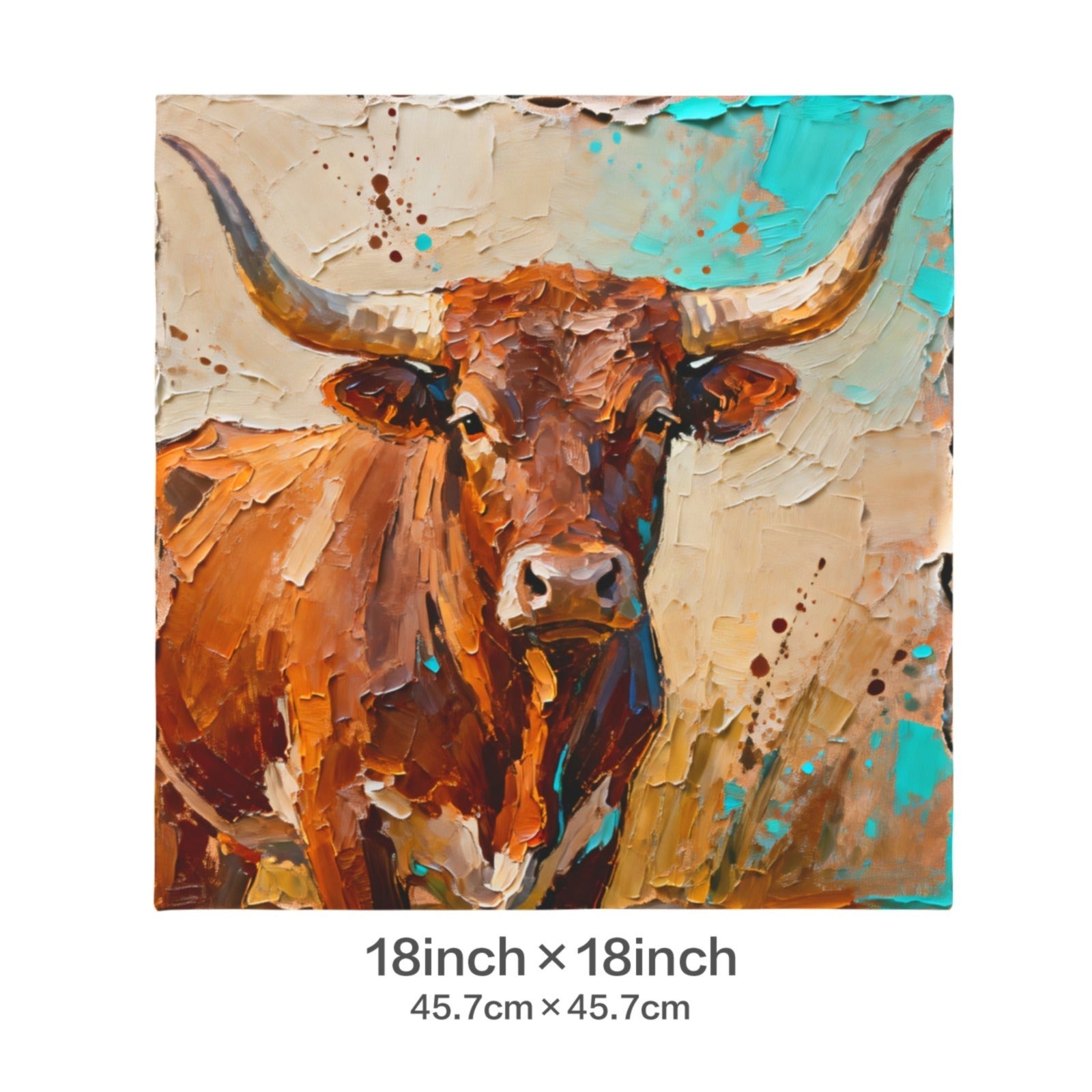 Baha Ranch Painted Bull Velvety Soft Pillow Cover Made in America