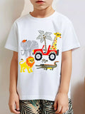 Children's Animal Graphic Tee and Shorts Set
